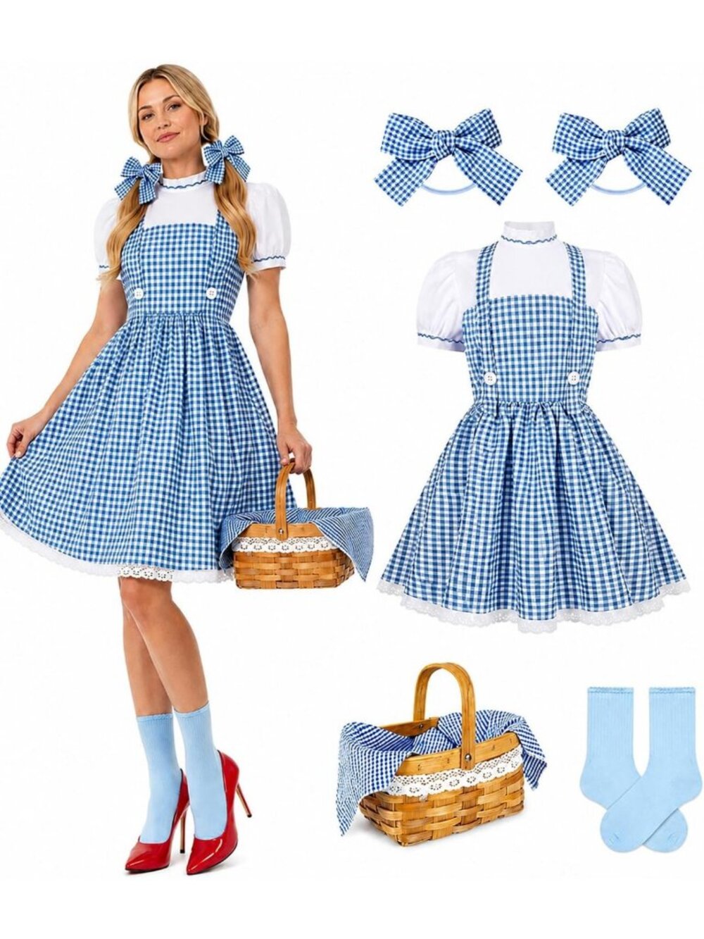 Women's Blue Plaid Dress Halloween Costume - Fun & Festive Outfit for Parties